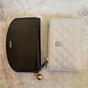 MNG Black Card Holder and Quilted White Wallet